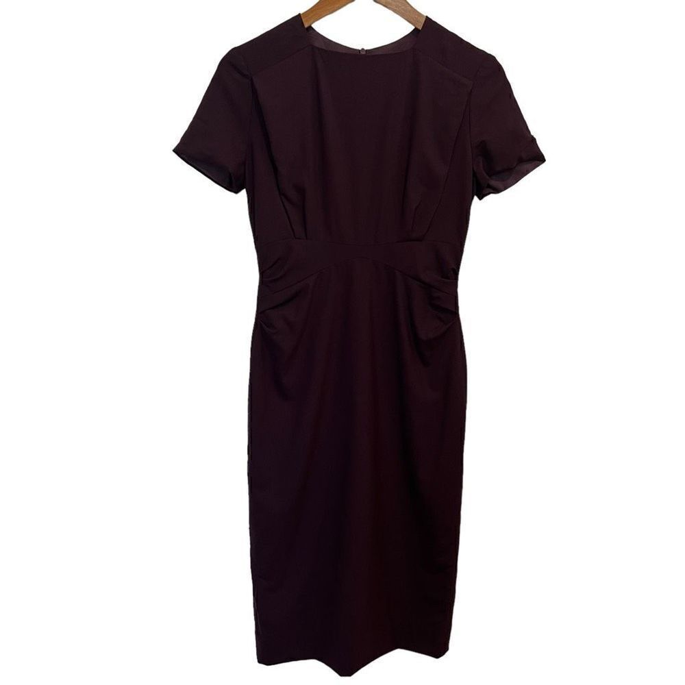 MM Lafleur Purple Wool Sheath Dress Size 2